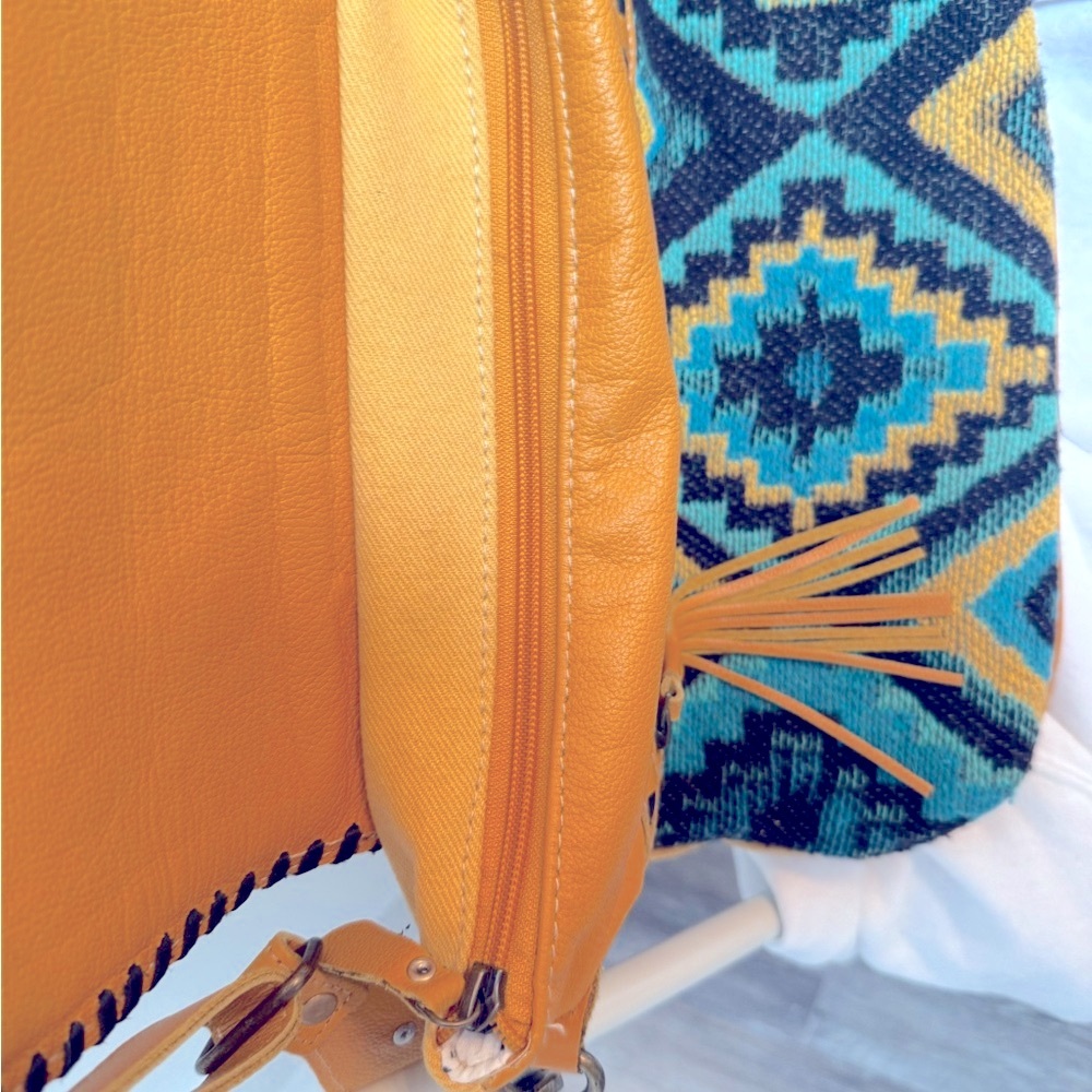 Beautiful Yellow and Black Patterned Boho Women's Bag - Picture 6 of 16